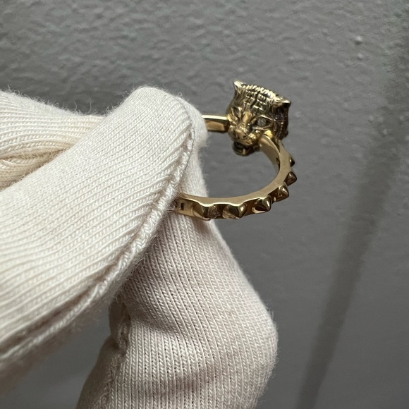 GUCCI Le Marches Des Merveilles 18K Yellow Gold, Jade And Diamond Ring - Picture 11 of 15